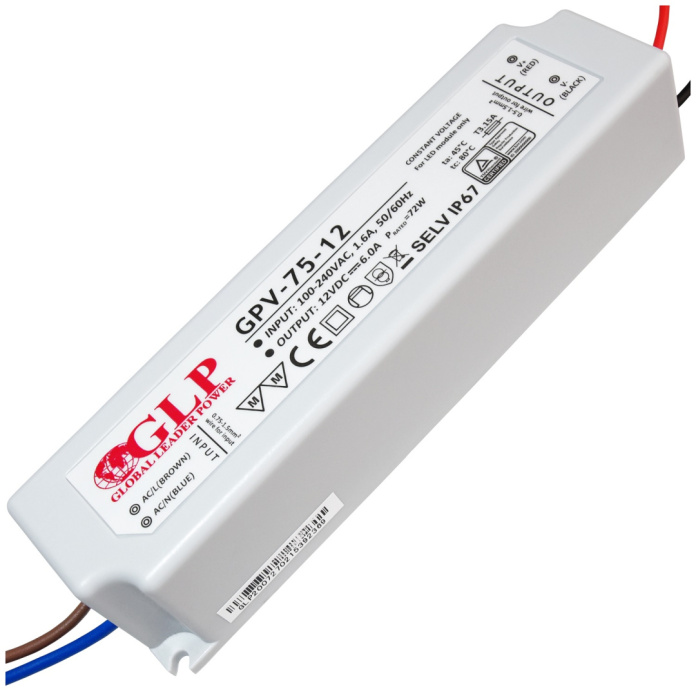 Zasilacz LED 12V 72W hermetyczny GPV-75-12